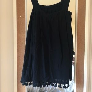 Black tank top with tassel detail